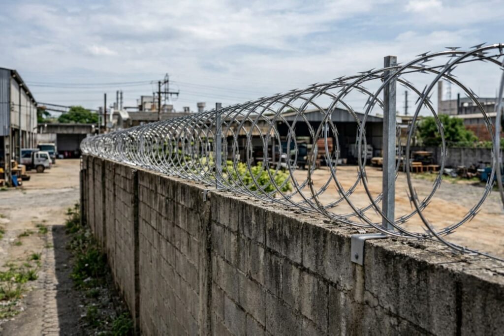 Como escolher a melhor concertina para muros de galpões